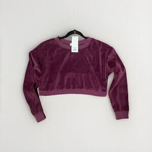 NWT Suzie Kondi Drop Shoulder Plum Velour Top- Sz M